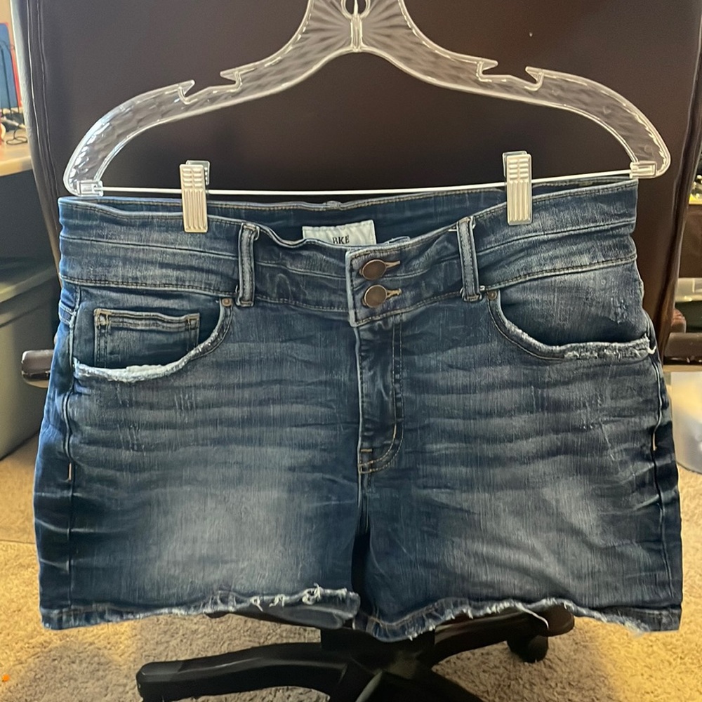 Dark blue denim shorts